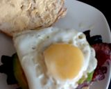 A picture of step 5 of My Avocado Streaky Bacon and Fried Egg Bagel. 💜.