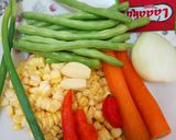 Foto langkah ke 1 dari resep Tumis Pelangi (Buncis, Wortel dan Jagung).