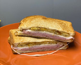 A picture of step 4 of Proper School Lunch Pepperoni Ham and Cheese Sandwich.