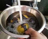 A picture of step 2 of Kachha Aam panna.