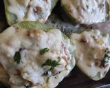 A picture of step 7 of Stuffed Chayotes with Pork Chop, Swiss Chard, and Potatoes.