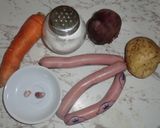 Foto del paso 1 de la receta: Salchicha Tricolor