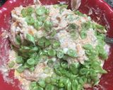 Hình bước làm 1 của món Mực dồn trứng muối chiên xù 💁‍♀️