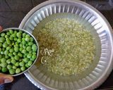 A picture of step 3 of Moong Matar Khichdi with Gajar Halva.