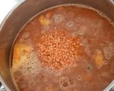 2015. Zöldséges vöröslencse főzelék füstölt kolbász és füstölt virslivel recept fázis 3 fotója