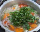 A picture of step 4 of Chamthong (Manipuri Seasonal Vegetable Stew).