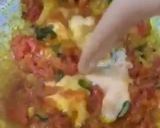 A picture of step 8 of Sweet and sour Tomato Curry serve with white rice.