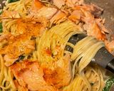 A picture of step 5 of Creamy Salmon Pasta.