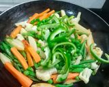 A picture of step 3 of Vegetable Kolhapuri.