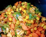 A picture of step 4 of Mixed Veg Dry Curry.