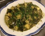 Une image de l'étape 12 de Courgettes en sauce verte, vin blanc et ail des ours.