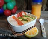 Foto langkah ke 4 dari resep Nasi Kuning Lipat Telur Dadar.