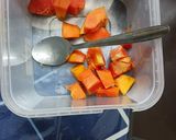 A picture of step 1 of Papaya Lassi.
