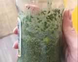 A picture of step 3 of Carrot top pesto.
