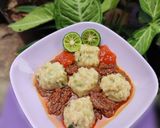 Foto langkah ke 5 dari resep Siomay Ayam Udang Bumbu Kacang (Versi Kukus) Part. 2.