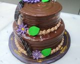 A picture of step 6 of Nutella cake.