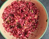 A picture of step 2 of Beetroot sabudana appe.