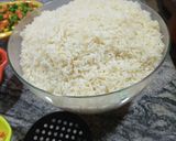 A picture of step 1 of Fried rice with shrimps and chicken sausage.