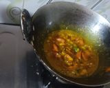 A picture of step 2 of Aloo baingan.