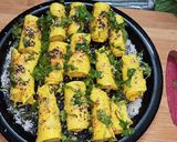 A picture of step 6 of Khandvi.