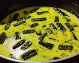 A picture of step 6 of Bhindi kadi and chawal.