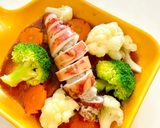 Hình bước làm 3 của món 🦑Mực nhồi thịt sốt dầu hào