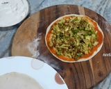 A picture of step 7 of Pizza Paratha (without onion & garlic).