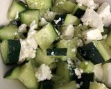 A picture of step 3 of Cucumber and feta za’atar salad.