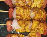 A picture of step 7 of Peri Peri Cheesy Chicken Shashlik.
