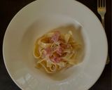 A picture of step 5 of Tagliatelle with white sauce, ham.