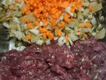 Cơm chiên thịt bò & cải chua bước làm 2 hình