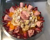 Une image de l'étape 12 de Salade composée à la mortadelle (tomates ananas,endives rouges et castelfranco).