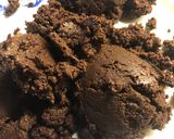 A picture of step 2 of Choco-tahini energy balls - vegan.