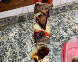 Foto del paso 4 de la receta: Brocheta de pollo, carne y verduras