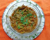 A picture of step 4 of Guvarfali Subji and Rice.