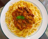 Foto del paso 4 de la receta: Linguini con carne a mis dos salsas