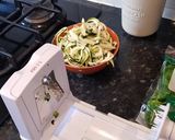 A picture of step 1 of Courgette spaghetti with pesto without cheese.