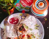 A picture of step 5 of Vegetable Frankie (instant veg Frankie).