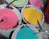 Foto langkah ke 5 dari resep Rainbow Cake Ny.Liem versi Kukus lapis buttercream Lembut Enak.