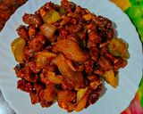 A picture of step 3 of Soybean manchurian.