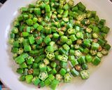 A picture of step 1 of Masaledar Bhindi.