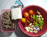 Foto langkah ke 1 dari resep Sambal Bajag Daging - Tempe.