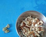 A picture of step 1 of Bombay karachi halva / Corn flour  halva with natural food colour.