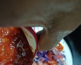 A picture of step 3 of Schzewan vegetable sandwich.