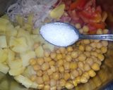 A picture of step 2 of ALU Chana chaat.