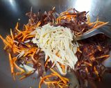A picture of step 4 of Hot and Sour Soup/noodles Taiwanese style.