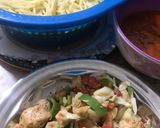 A picture of step 3 of Pasta chicken chowmin.