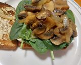 A picture of step 2 of Cheese Sandwich with Spinach and Mushrooms.