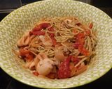 Foto del paso 4 de la receta: Espaguetis de Edamame con calamares sin gluten