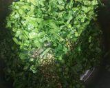 A picture of step 3 of Proso millet with spinach green peas Dalia.